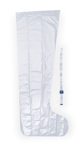 Product image of AquaGuard Leg Shower Sleeve Boot and reusable locking water seal band. 