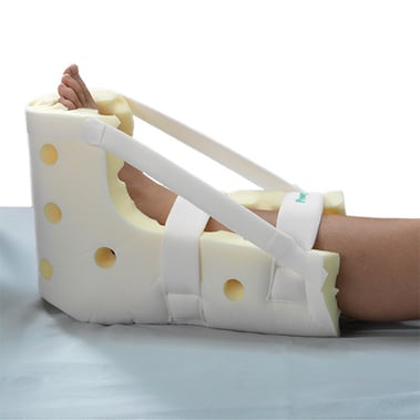 Premium Posey heel guard on homecare patient foot