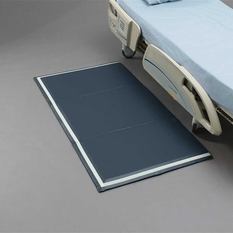 Secure Beveled Edge Cushioned Bedside Floor Safety Fall Mat